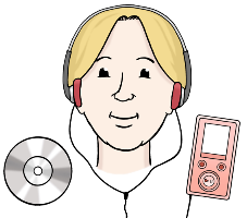 Person hört Musik Person hört Musik